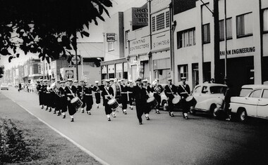 Photograph - RAN Band procession down Bay Street, Reverend Donald LANGFORD, 1967