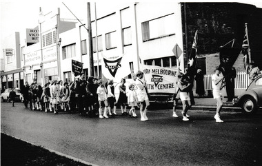 Photograph - Port Melbourne Youth Centre, YMCA & Melbourne City Mission in procession down Bay Street, Reverend Donald LANGFORD, 1967
