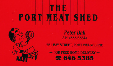 Card - The Port Meat Shed Business Card, c.1980