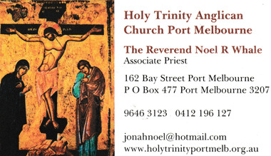 Card - Holy Trinity Anglican Church Business Card, c.2015