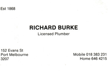 Card - Richard Burke Business Card, c.2015