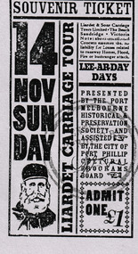 Souvenir, Pat Grainger, Souvenir Ticket Lee-Ar-Day Days 1999, November 1999