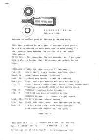 Document - Programs for The Vintage Port Film Society, 1995 - 2006