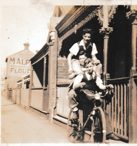 Photograph - Boys on bike Graham Street, Port Melbourne, c.1950