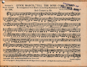 Document - Band Music, Ascherberg, Hopwod & Crew Ltd, c.1915