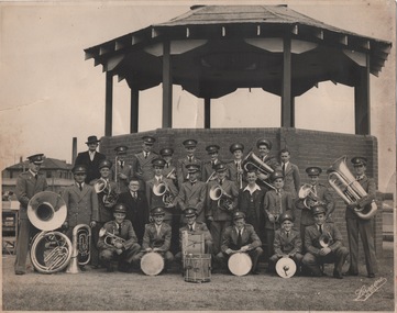 Photograph - Port Melbourne Band, Band in front of bandstand c1942, c 1942