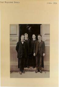 Photograph - SSB staff outside bank building 1914, Public Records Office Victoria (PROV), 1886 - 1982