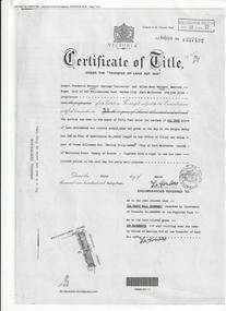 Document (Item), Certificate of Title 400 Williamstown Road, Port Melbourne, 9 Mar 1944