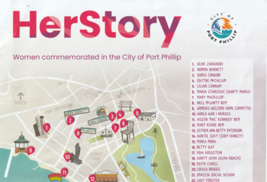 Flyer, City of Port Phillip, Her Story - Women commemorated in the City of Port Phillip, 2023