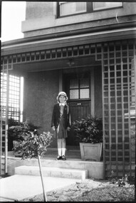 Photograph - Norma Watters outside Williamstown Road home. In school uniform c 1935