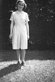 Photograph - Norma Watters in backyard of Williamstown Road home.  c 1936