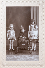 Photograph - Norma (bumblebee), Bob junior (fireman), Patsy (maiden).  Watters children c 1928, Photo taken by AH Williams South Melbourne c 1928