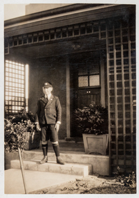 Photograph - Robert Cornelius Watters in front of Williamstown Road home c 1935