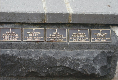 Photograph - Memorial plaques to the five Jago sisters, St Joseph's church, Port Melbourne, c.2023