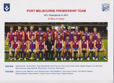 Photograph - Port Melbourne Football Club 2011, 2011