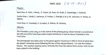 Photograph - Port Melbourne Football Club 1923, 1923