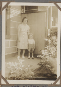 Photograph - Elsie Nicholson with toddler Fred, 1940s