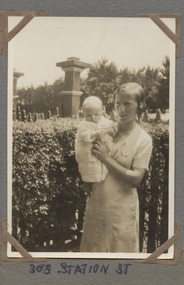 Photograph - Elsie Nicholson with baby Fred, 1940s