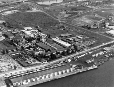 Photograph - Aerial view of Aeronautical Research Laboratories site from Yarra River, Early 1970s