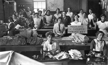 Photograph - Patriotic sewing bee