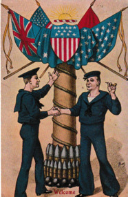 Souvenir - Souvenir Post Card relating to visit of the Great White Fleet, 1908