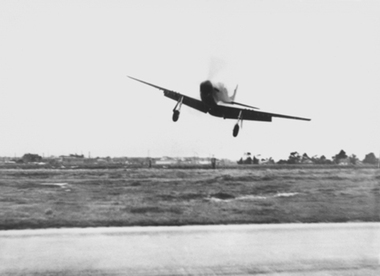Photograph - Mustang on short finals, c1940s or 1950s