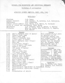 Photograph - Sports Meeting results, 4 September 1943
