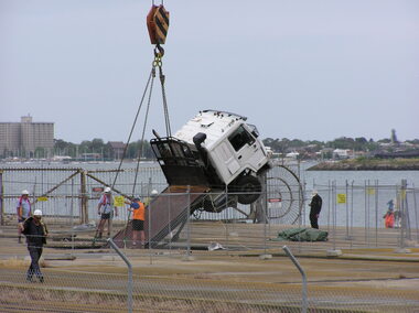 Photograph - Truck Stranded on Princes Pier, 18 Nov 2003