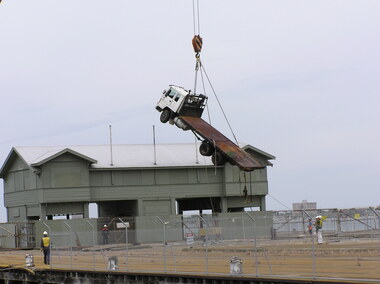 Photograph - Truck Stranded on Princes Pier, 18 Nov 2003