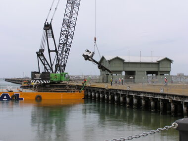 Photograph - Truck Stranded on Princes Pier, 18 Nov 2003