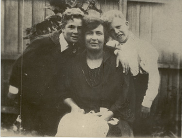 Photograph - Mary                                                                                  Baker and boys 1922-23