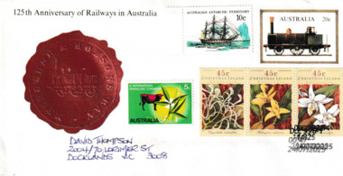 Souvenir - Commemorative envelope for 125th Anniversary of Railways in Australia, 1979
