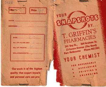 Container - Snapshots' Envelope, c.1940