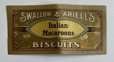 Ephemera - Label - Swallow & Ariell's Italian Macaroons Biscuits, c 1890-1920
