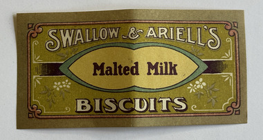 Ephemera - Label - Swallow & Ariell's Malted Milk Biscuits, c 1890-1920