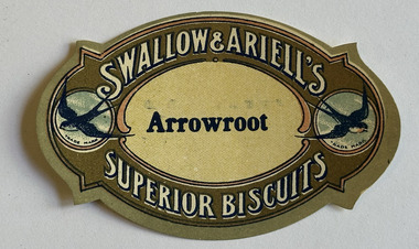 Ephemera - Label - Swallow & Ariell's Arrowroot Biscuits, c 1890-1920