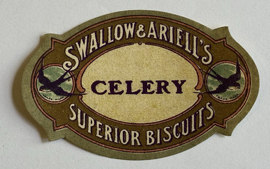 Ephemera - Label - Swallow & Ariell's Celery Biscuits, c 1890-1920