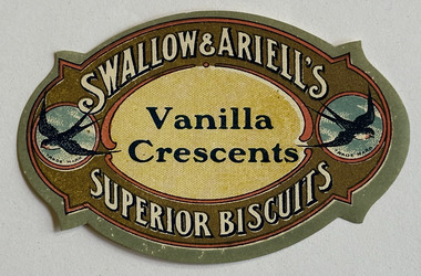 Ephemera - Label - Swallow & Ariell's Vanilla Crescents, c 1890-1920