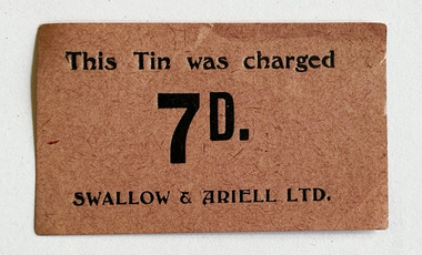 Ephemera - Receipt - Swallow & Ariell 7D, c 1890-1920