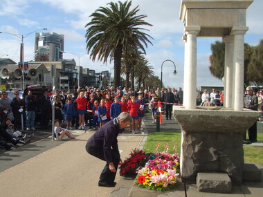 Photograph - Janet Bolitho Wreath Laying, Anzac Day 2010, 25 Apr 2010