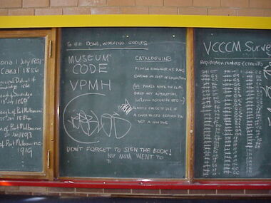 Photograph - Blackboard, PMHPS Rooms, St Joseph's School, David Thompson, c1995-1996