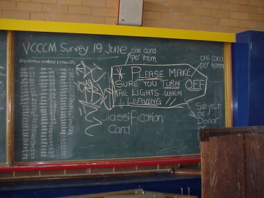 Photograph - Blackboard, PMHPS Rooms, St Joseph's School, David Thompson, c1995-1996