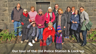 Photograph - PMHPS Members at former Port Melbourne Police Station, John Kirby