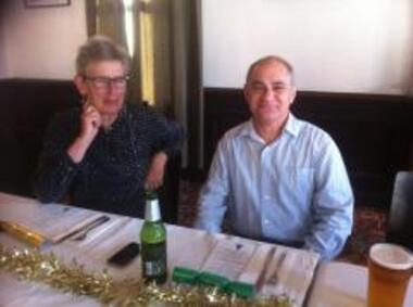 Photograph - Janet BOLITHO and Steve Tserkezidis, PMHPS Christmas Party, 2015, Ann Gibson, 14 Dec 2015