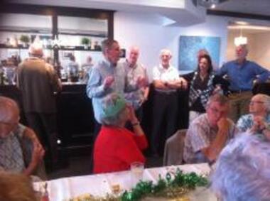 Photograph - John MAY, Sherrie and Greg HANSEN, PMHPS Christmas Party, 2015, Ann Gibson, 14 Dec 2015