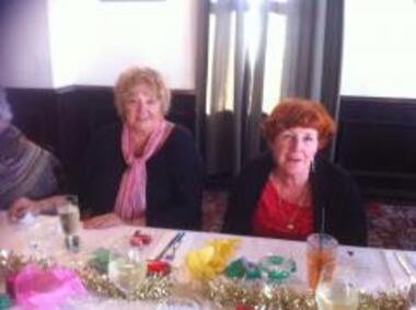 Photograph - Marie MORIARTY and Maralyn KOBELT, PMHPS Christmas Party, 2015, Ann Gibson, 14 Dec 2015
