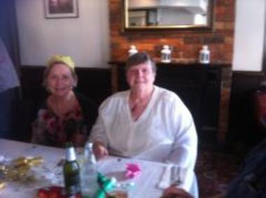 Photograph - Win MAY and Val POWER, PMHPS Christmas Party, 2015, Ann Gibson, 14 Dec 2015