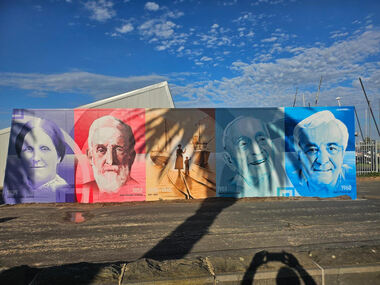 Photograph - Immigration Mural Port Melbourne Yacht Club, 90 Degrees, 2025