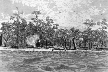 Drawing, Australian Sketcher, The beach in 1836-37, 1875