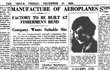 Photograph - Newspaper article 18 December 1936, March 2025